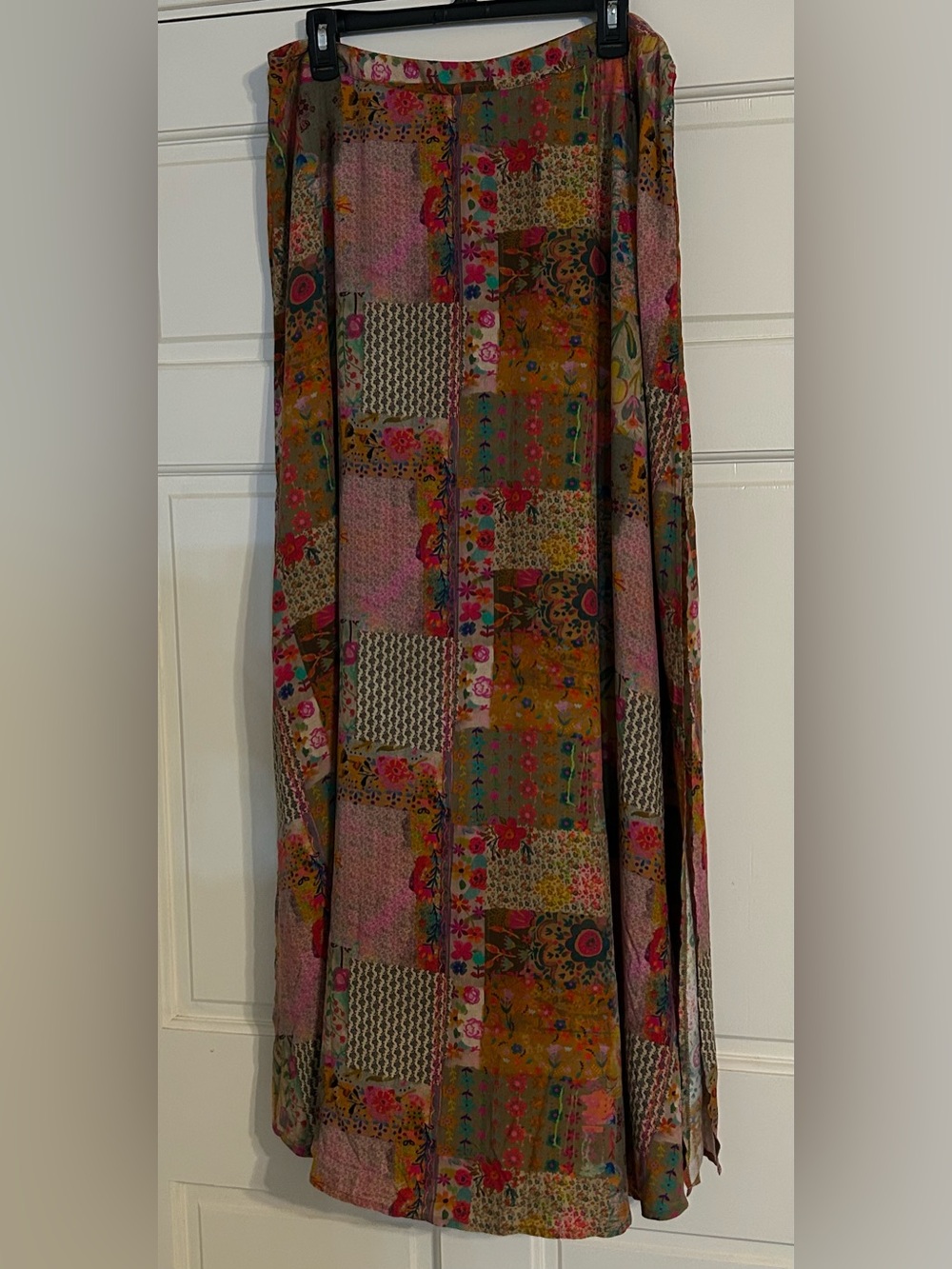 Natural Life Patchwork Floral
Maxi Skirt Side Slits Boho XL